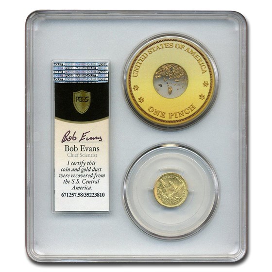 1844-C $2.50 Liberty Gold SS Central America AU-58 PCGS 1844-C $2.50 Liberty Gold SS Central America AU-58 PCGS